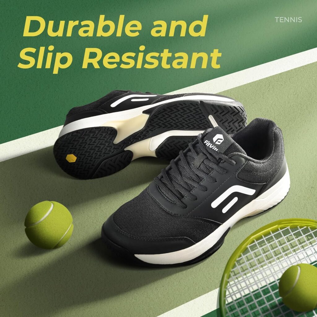 FitVille Wide  Extra Wide Pickleball Shoes Men Tennis Racquetball Squash Shoes for Men All Court with Arch Support-Tennis V3