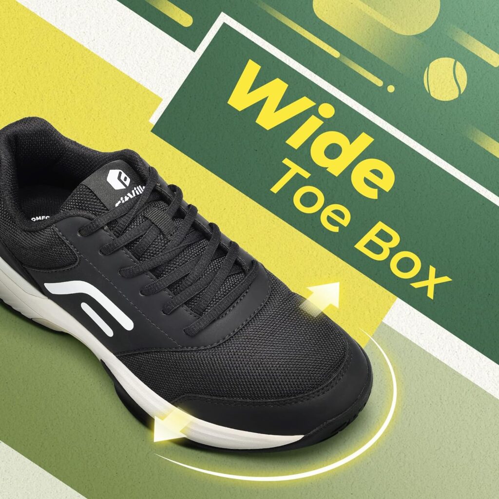 FitVille Wide  Extra Wide Pickleball Shoes Men Tennis Racquetball Squash Shoes for Men All Court with Arch Support-Tennis V3