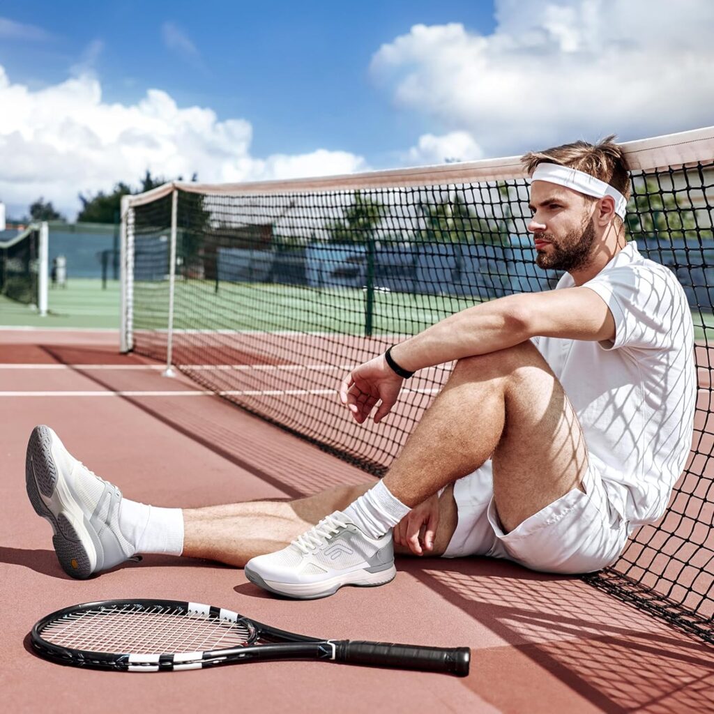 FitVille Wide Pickleball Shoes for Men, All Court Tennis Sneakers Shoes with Arch Support