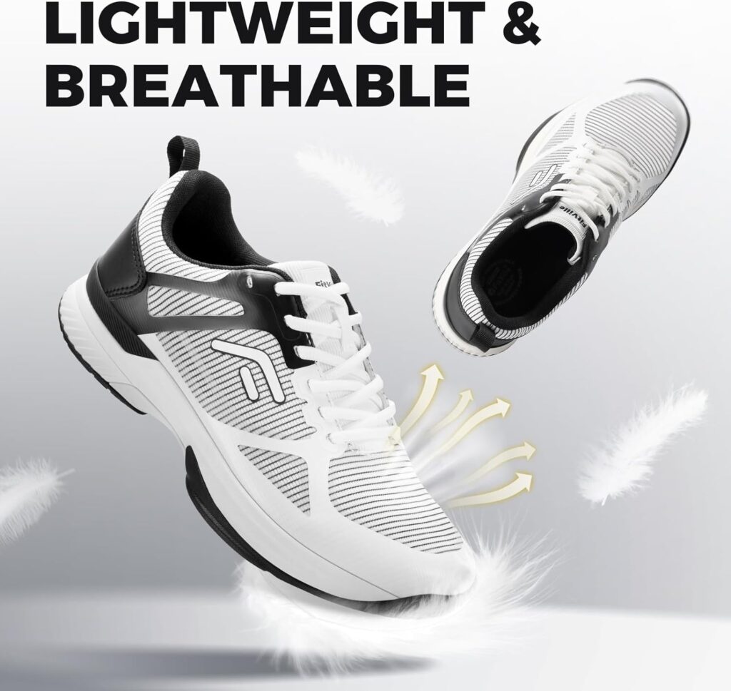 FitVille Wide Pickleball Shoes for Men, All Court Tennis Sneakers Shoes with Arch Support