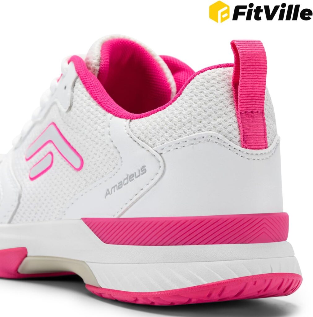 FitVille Wide Pickleball Shoes for Women Outdoor Court Lightweight Tennis Shoes Womens Ultra Cushioning Court Shoes with Arch Support  Wide Toe Box