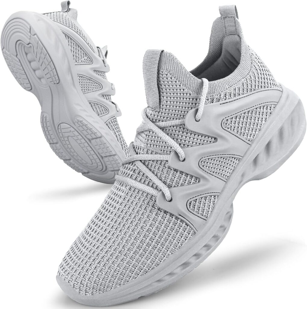 Pujcs Mens Slip on Walking Shoes Lightweight Breathable Non Slip Running Shoes Athletic Gym Tennis Shoes Sneakers for Men