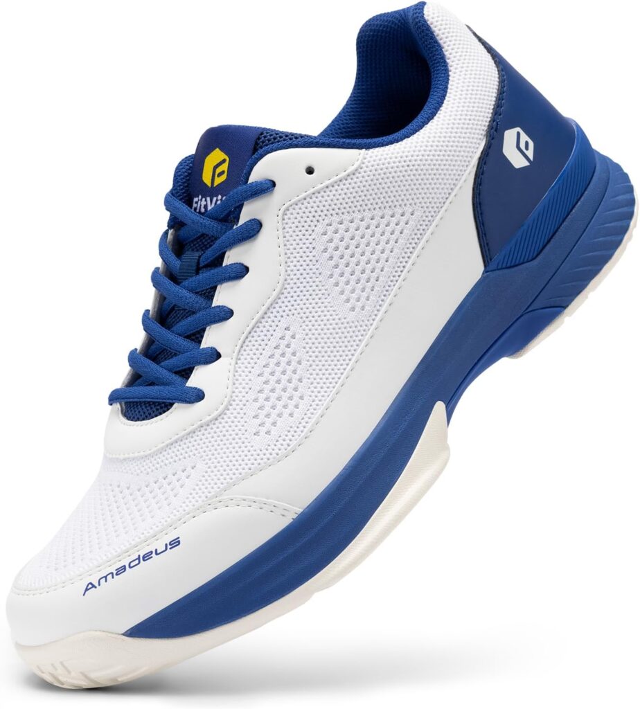 FitVille Wide Pickleball Shoes for Men Tennis Shoes Sneakers for All Court Racquetball Athletic Shoes for Racquet Sport | Arch Support  Wide Toe Box