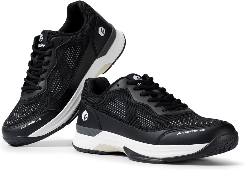 FitVille Wide Pickleball Shoes for Men Tennis Shoes Sneakers for All Court Racquetball Athletic Shoes for Racquet Sport | Arch Support  Wide Toe Box