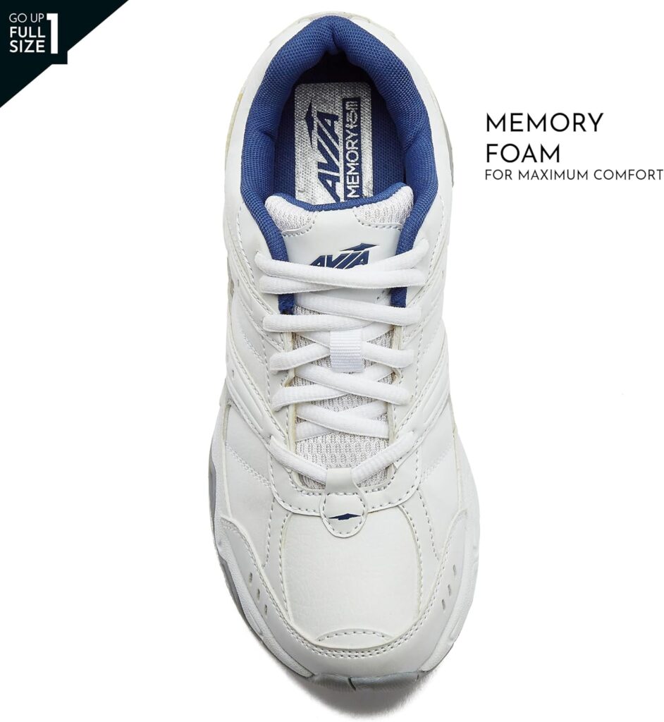 Avia Verge Womens Sneakers - Tennis, Court, Cross Training, or Pickleball Shoes for Women, Classic Black or Walking White Sneakers with Arch Support, Wide Width or Medium